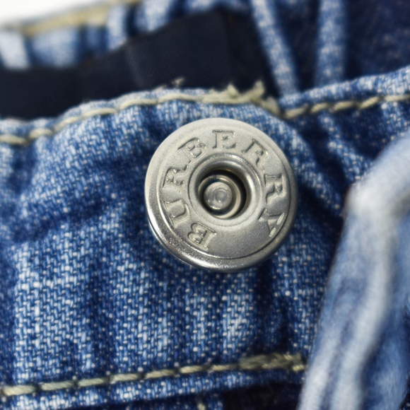 BURBERRY Blue Denim & "Nova Check" Pants - Picture 7 of 8